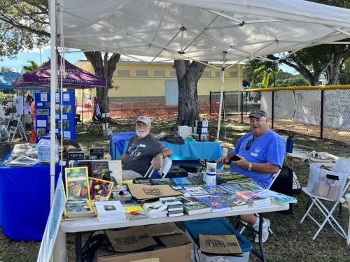 Board members set up at Nautical Flea Market - Islamorada Feb 2023