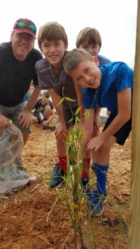 Planting butterfly plants at the Nature Center Jan 18, 2020 Pollinator Day 
