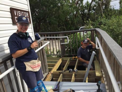 Dean and Pam and CLNWR Visitor Center ramp