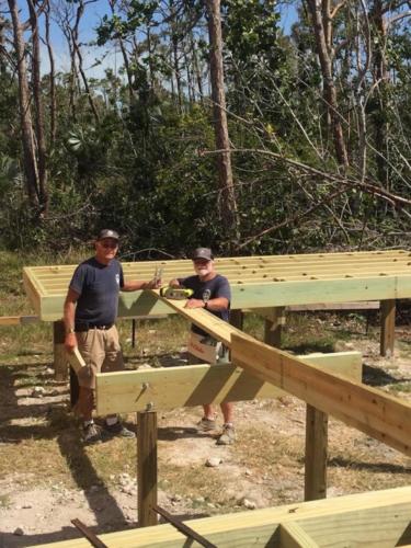 Ernie and Dave build ramp to new Nature Center March 2018