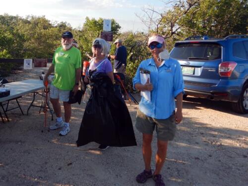 Ranger Kristie Killam with volunteers at Long Beach, Big Pine Key cleanup - Oct 2021
